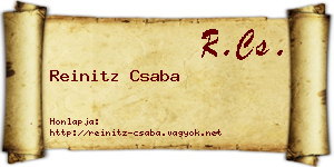 Reinitz Csaba névjegykártya