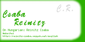 csaba reinitz business card